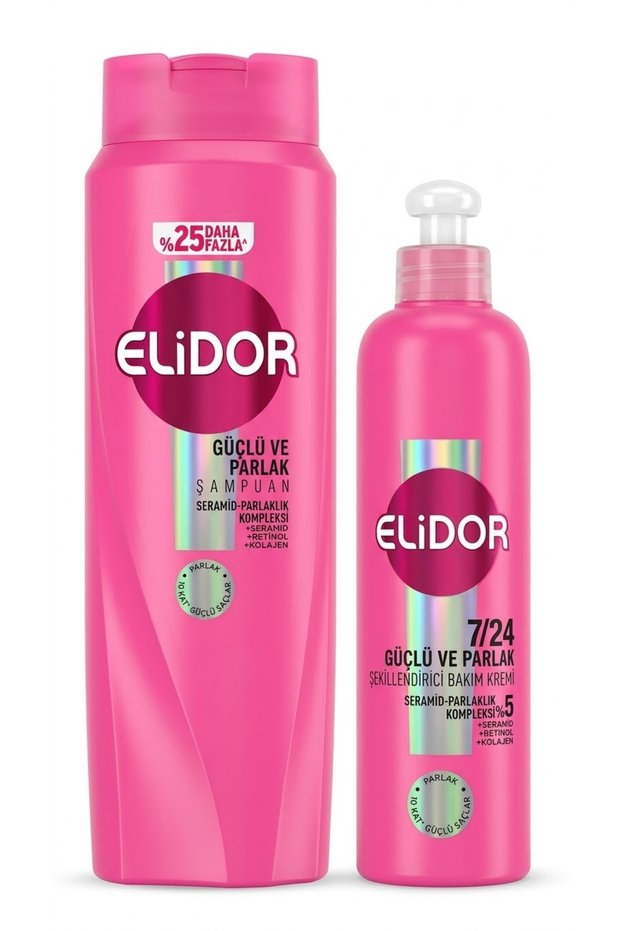 Strong and Shiny 500 ml Shampoo + 240 ml 24/7 Leave-In Styling Cream