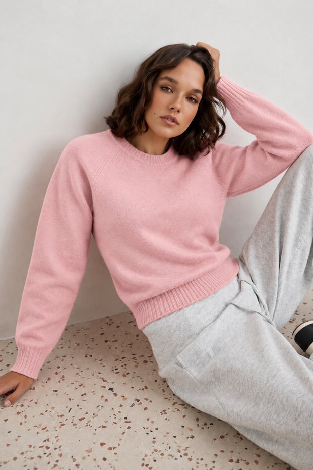 Basic Soft Textured Crew Neck Knitwear Sweater Aw26Kz00053