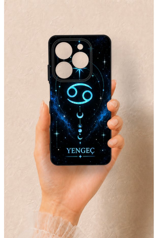 Tecno Spark 20C Compatible Silicone Case with Cancer Zodiac Sign Design