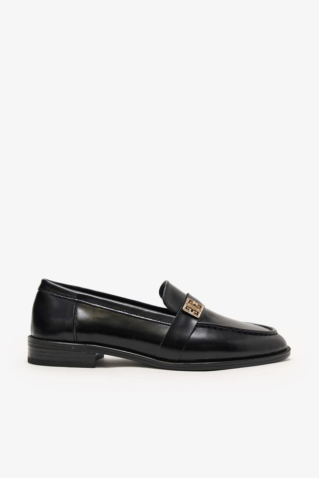 Beliss Black Glossy Leather Women's Loafers