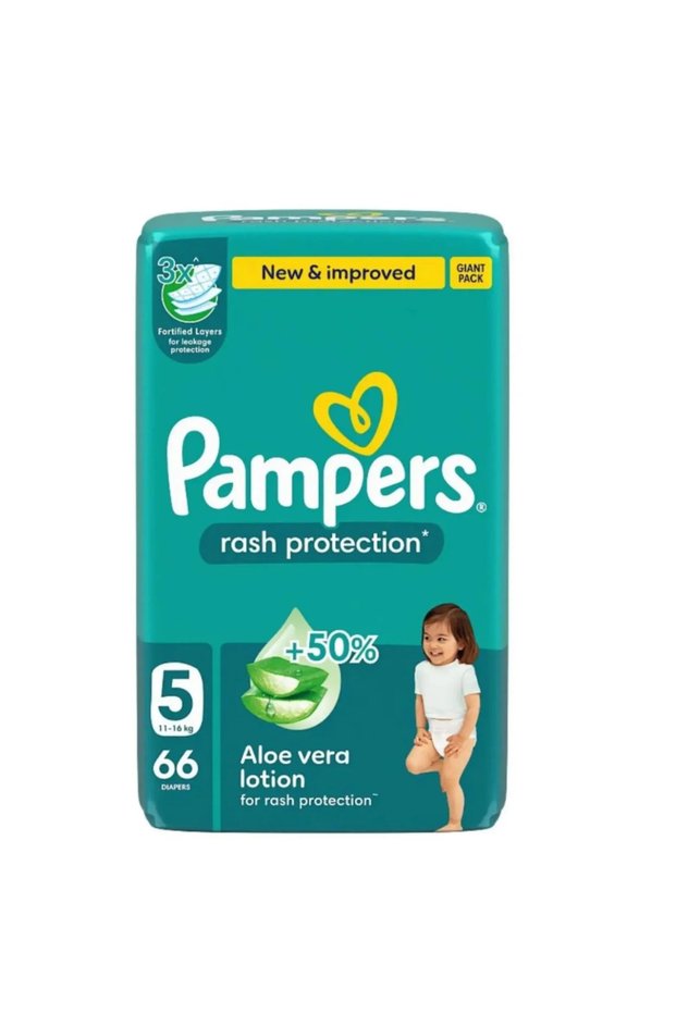 Aloe Vera Diapers Size 5 Mega Pack - 66 Count