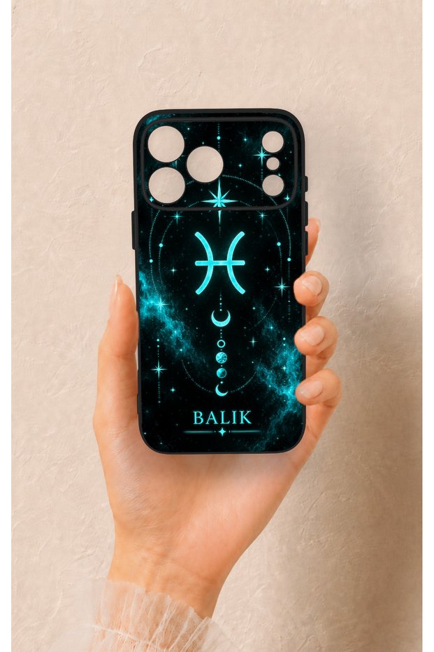 iPhone 17 Pro Max Compatible Silicone Case with Pisces-Themed Pattern