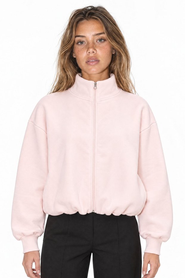 Busem Loose-Fit Half-Zip Short Sweatshirt