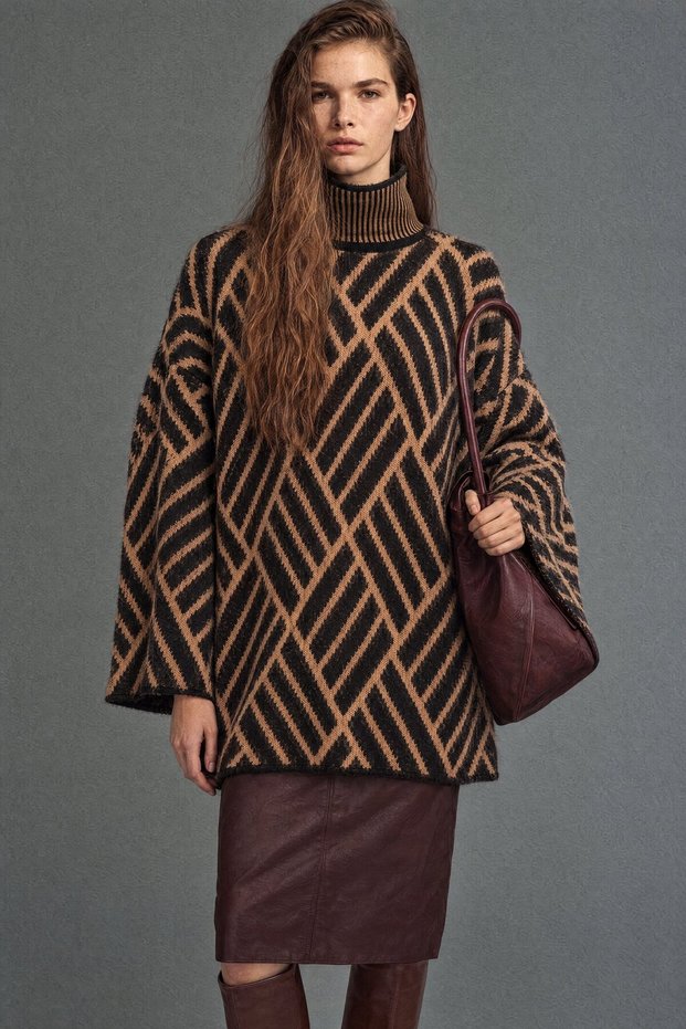 Mock Neck Sweater with Brushed Inside Details