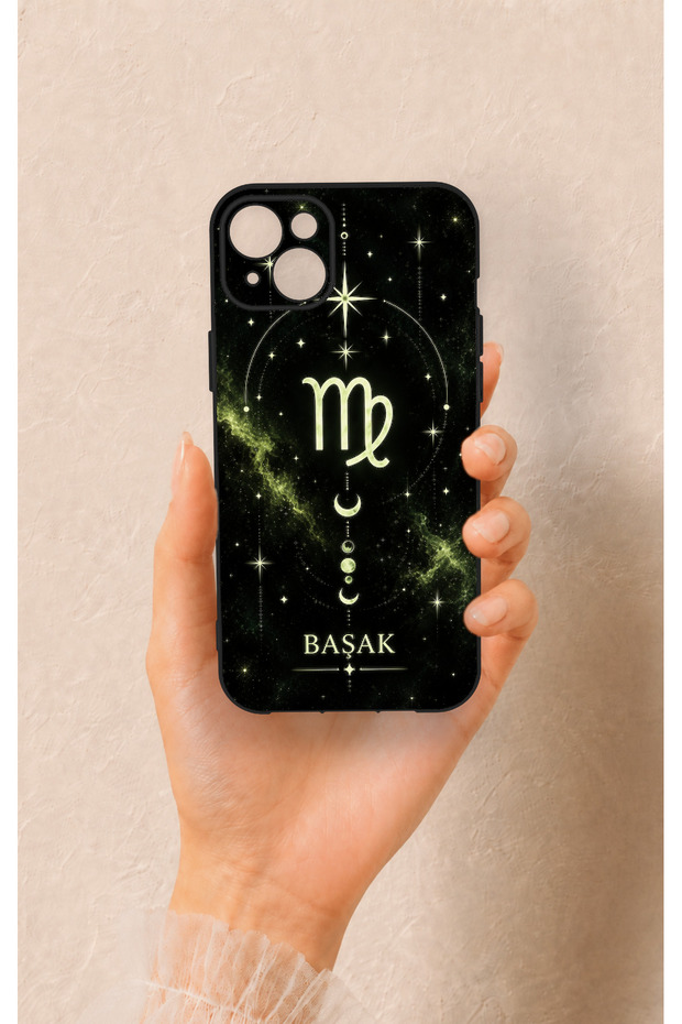 iPhone 14 Plus/15 Plus Compatible Silicone Case with Virgo Zodiac Sign Design