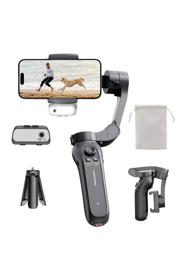3-Axis Gimbal Stabilizer with Native Tracking& Fill Light