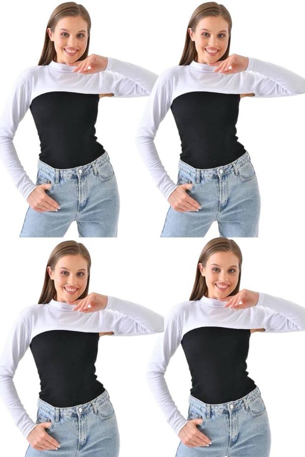 4 Pcs Neck Collar Sleeves with Sleeves for Islamic Dress