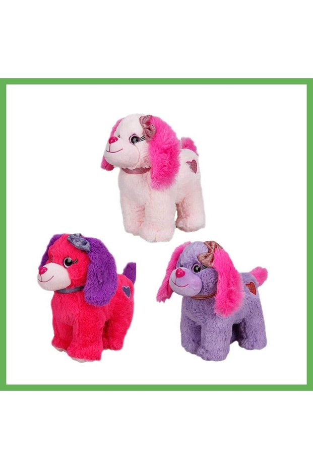 Plush Dog, Sitting, Colorful, 25 cm—Price is for 1 piece GEN01