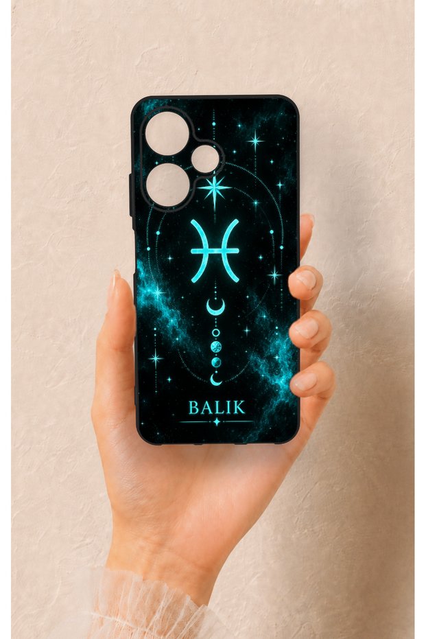 Infinix Hot 30i Compatible Silicone Case with Pisces Zodiac Sign Design