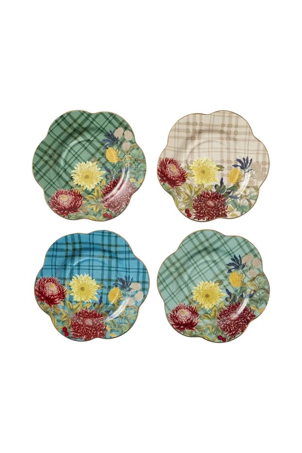 Laverna Bone 4-Piece Tea Plate Set