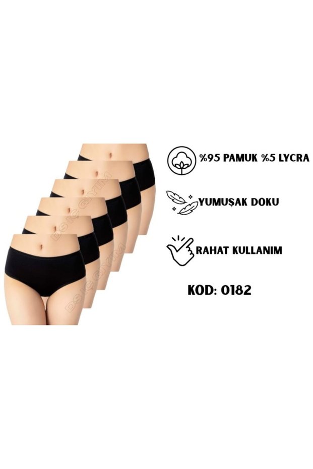 0182 Women's High-Stretch Bato Briefs, 6-Pack