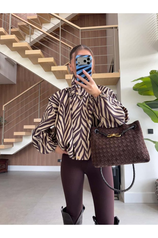 OVERSIZED ZEBRA-PRINT BOMBER JACKET
