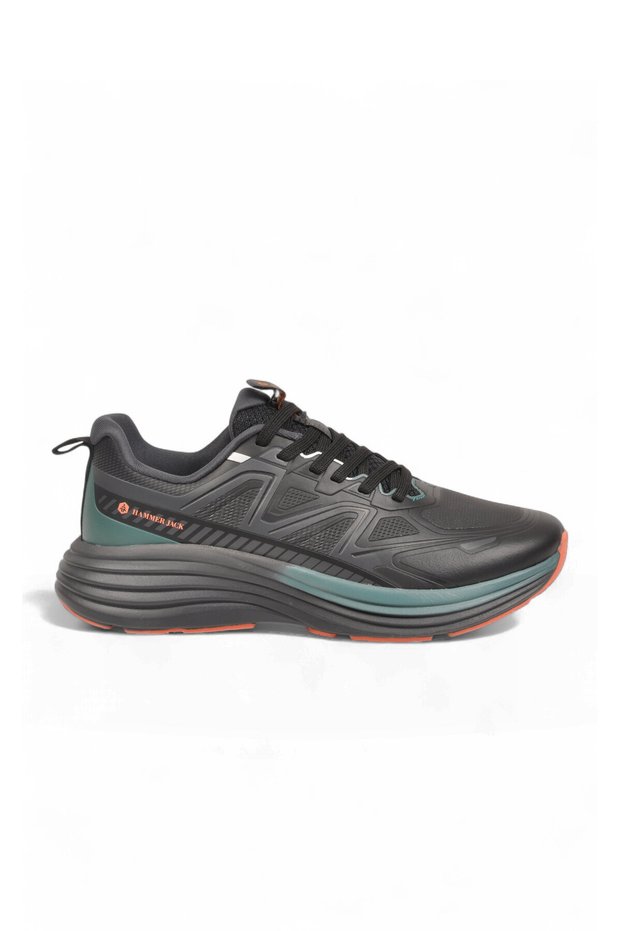 Men's Lace-Up Lightweight Comfortable-Soled Black and Teal Walking and Sneakers Veyra 101 26512-M