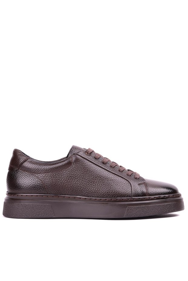 - Genuine Leather Lace-Up Brown Men's Casual Shoes - 115-K678