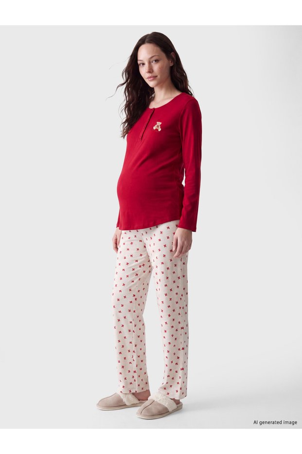 Quality Pieces from Çelebi Store Zero Roba Yaka Printed Maternity Pajama Set