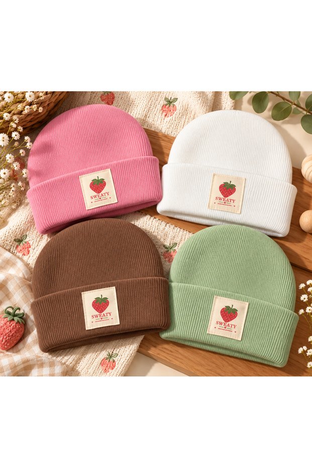 4-Pack Set of Ribbed Knit Beanies