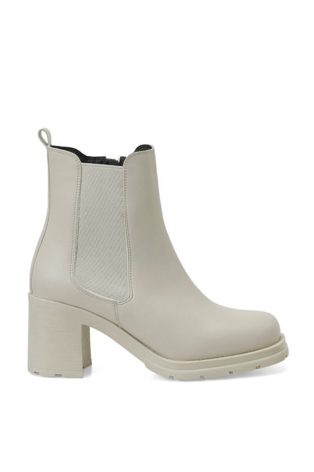 25K-7101 Beige Women's Heeled Boots