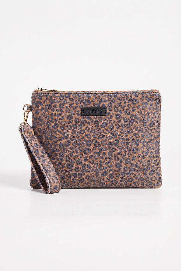 Viral Leopard-Print Fuzzy Clutch Bag