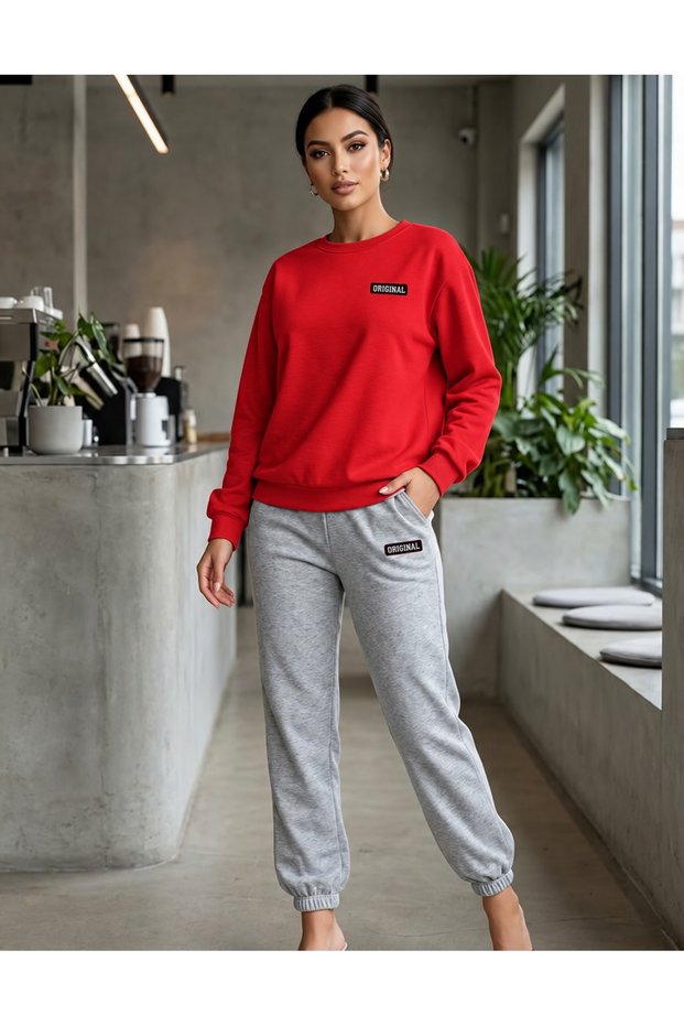 ZERO-NECK BRUSHED INSIDE CHARDON TRACKSUIT—SEASONAL, ORIGINAL PRINT, WOMEN'S/MEN'S UNISEX STYLE