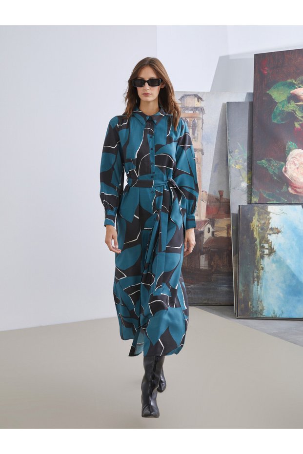 Quality Pieces from Çelebi Store Modal Blended Embroidered Shirt Dress