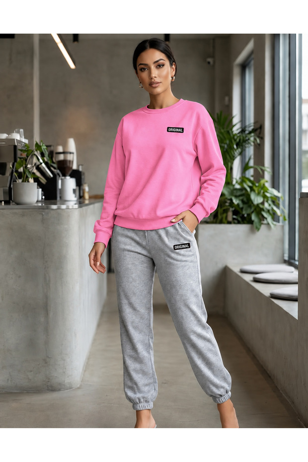 ZERO-NECK BRUSHED INSIDE CHARDON TRACKSUIT—SEASONAL, ORIGINAL PRINT, WOMEN'S/MEN'S UNISEX STYLE