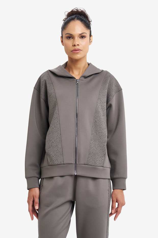 Women's zippered hooded sweatshirt 26n-2134