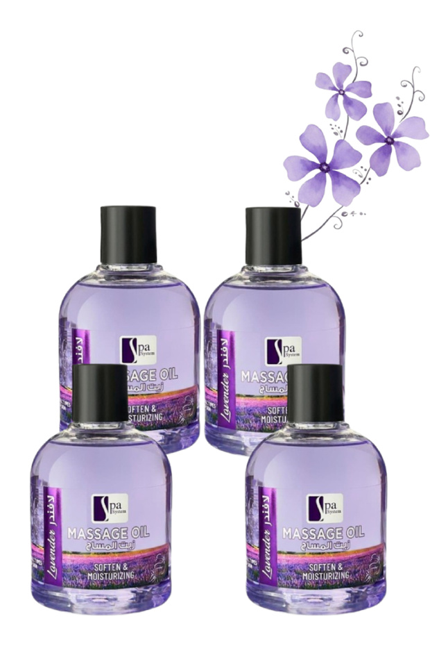 4 Pieces Lavender Massage Oil Soften & Moisturizing