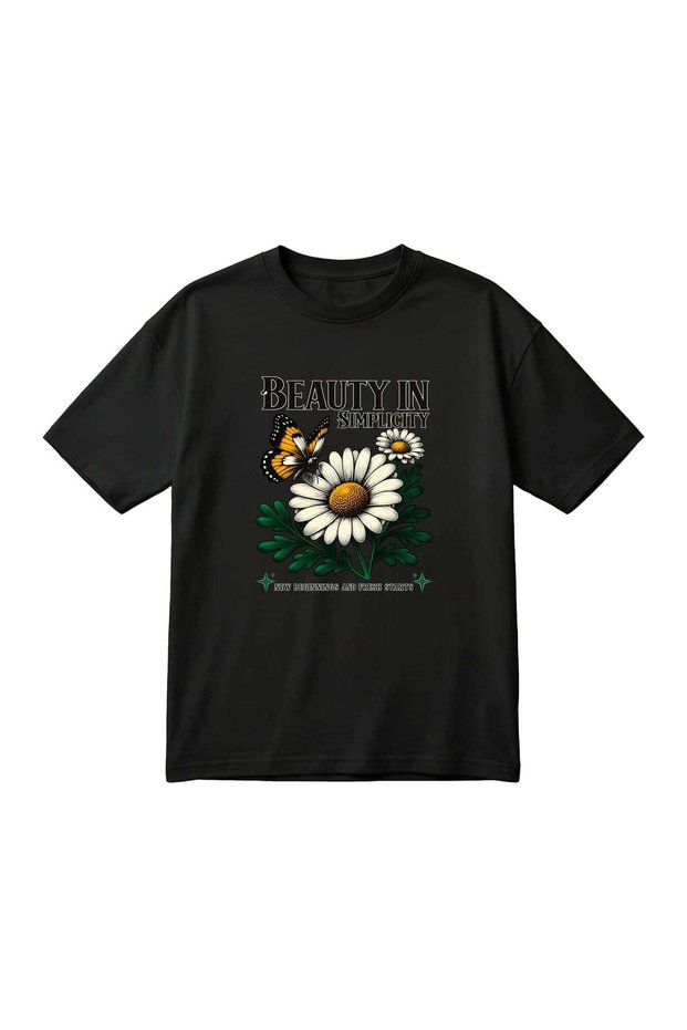 Unisex Oversized T-Shirt with Floral Print