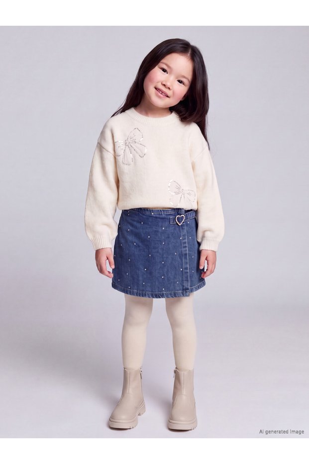 Rmz Gi̇yi̇m Farkiyla Stoned Girls' Jean Shorts and Pantyhose