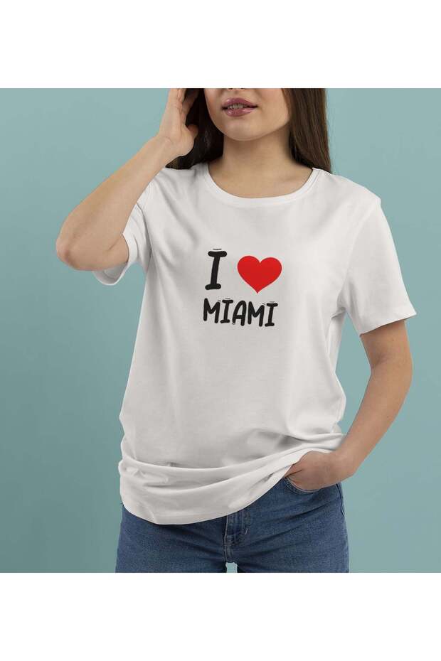 "I Love Miami" Women's Round-Neck T-Shirt - 1 XX Large