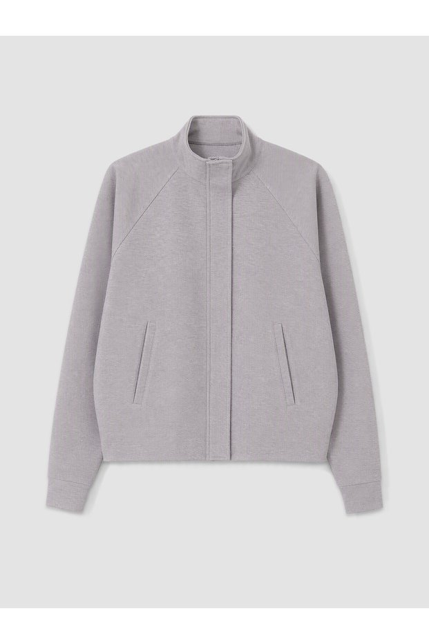 KOOR SPORT Gray 3-Ply Solid Women's Zip-Up Sweatshirt, Featuring the ALITA CITY Touch