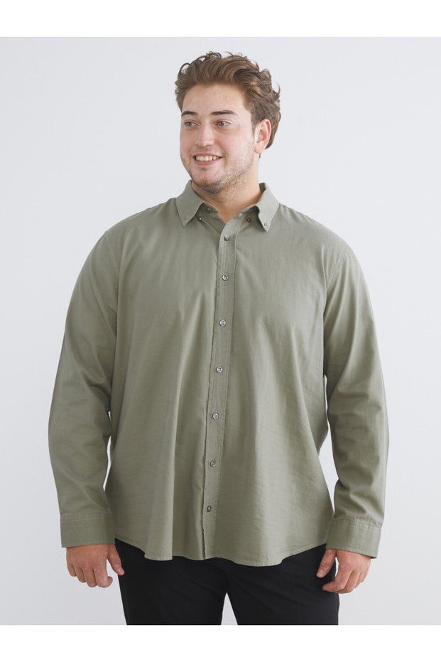 Quality Pieces from Çelebi Store Large Size Standard Fit Long Sleeve Dobby Men's Shirt