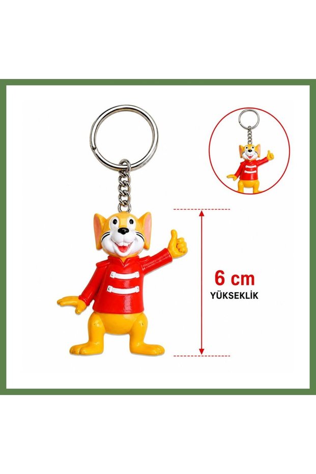 Cute Red Mouse Figurine Keychain, 6 cm, HB006