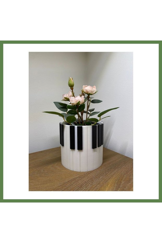 3D-Printed Piano Key-Design Pencil Holder and Mini Plant Pot Desktop Organizer HB006
