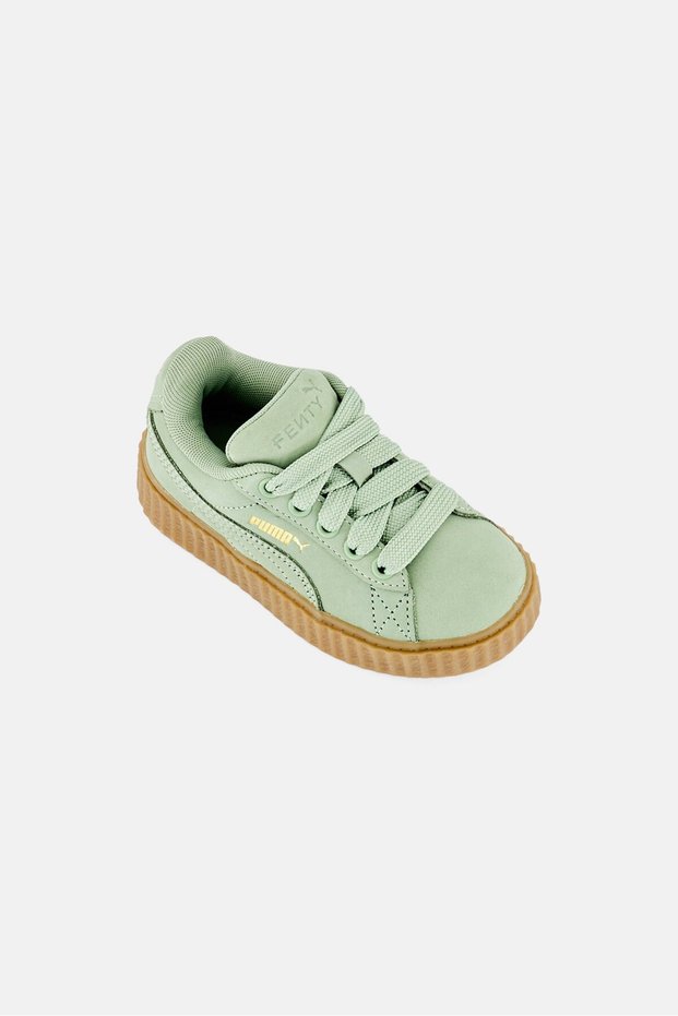 Fenty x Kids Boy Creeper Phatty Nubuck Lace Up Outdoor Shoes, Sage