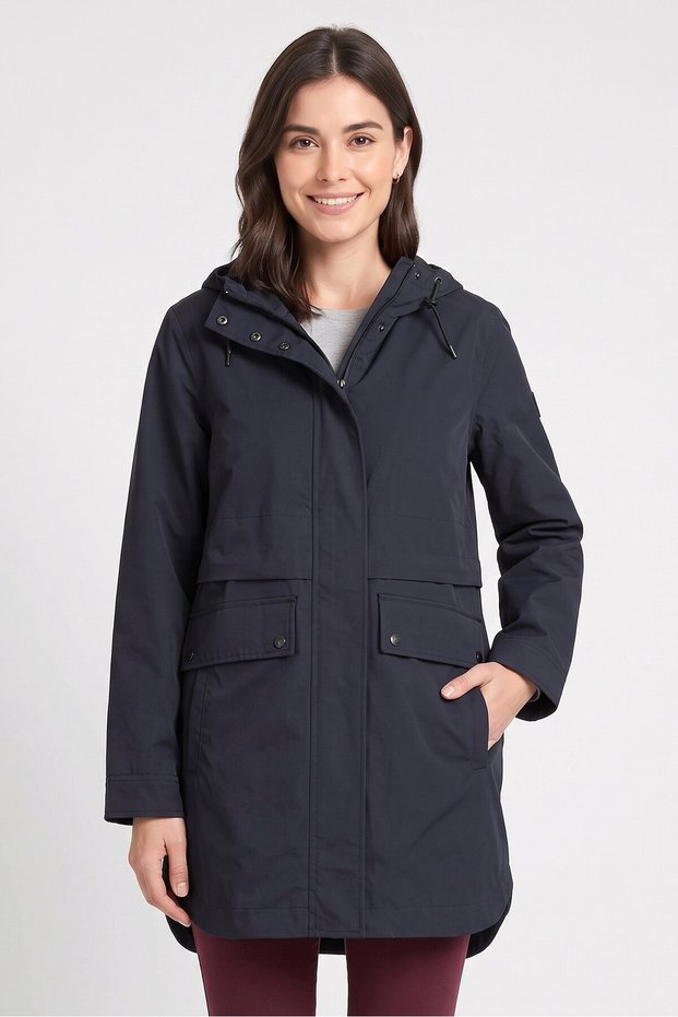 Women Plain Hooded Jackets, Navy