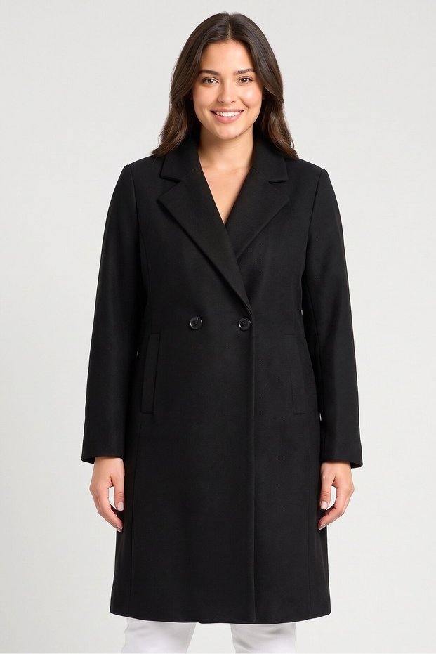 Women Solid Trench Coat, Black