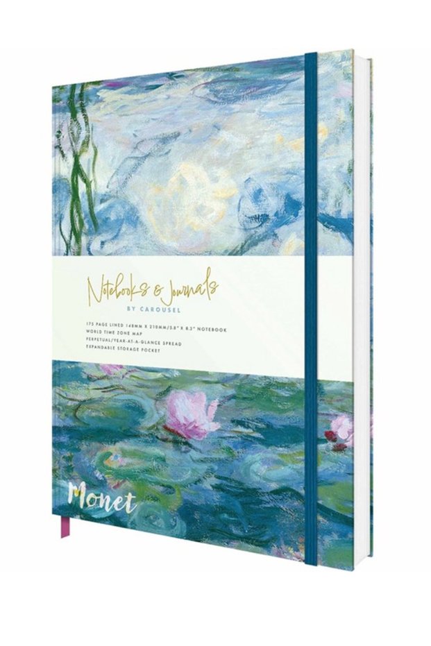 Carousel Monet Claude Monet Artwork-Patterned A5 striped pattern notebook – 200 Pages, Hardcover