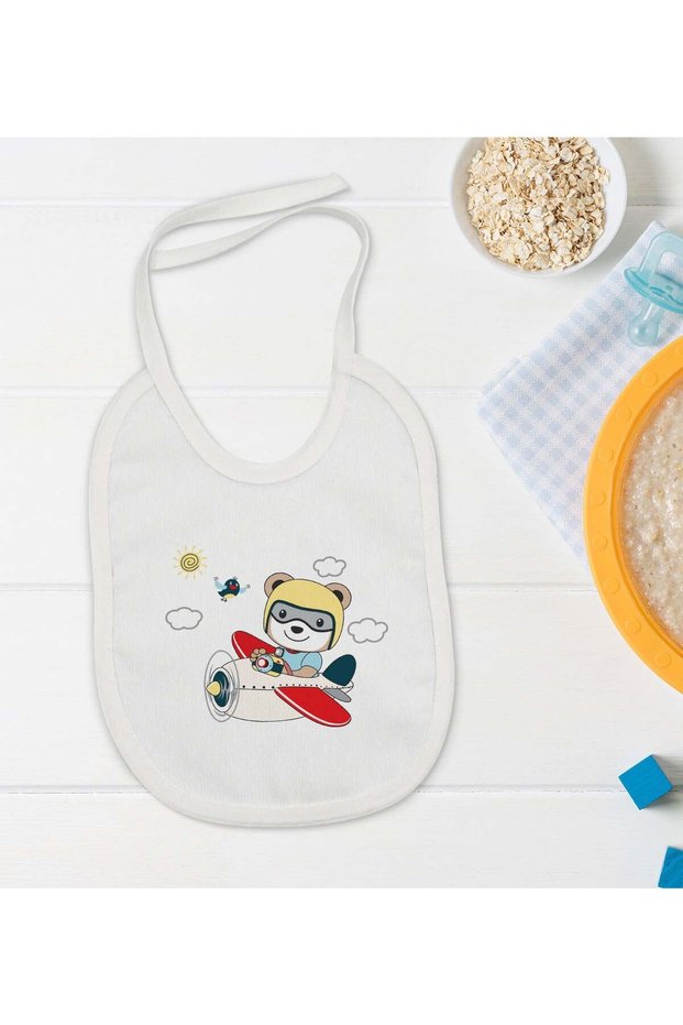 BK Kids Cute Pilot-Themed Baby Bib - Model 1
