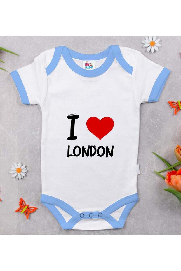 BK Kids "I Love London" Baby Blue Bodysuit - Style 1, 6–9 Months