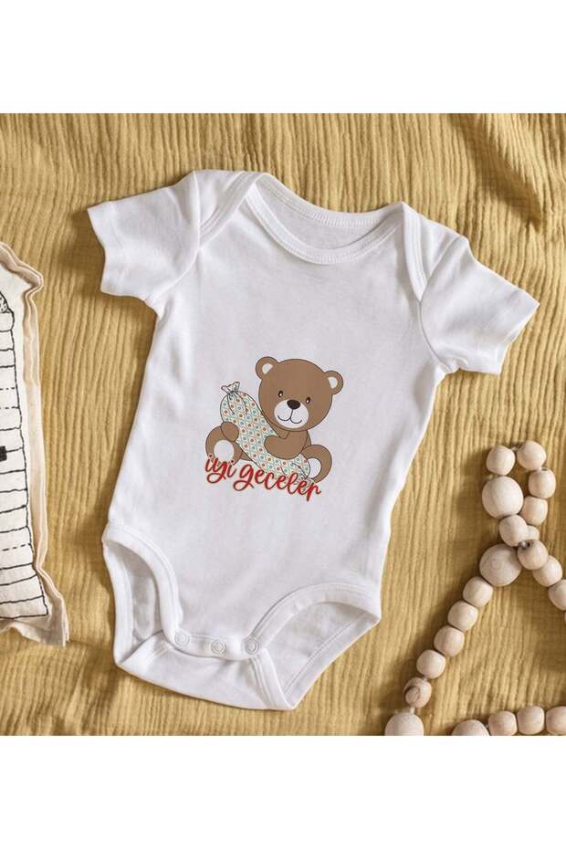 BK Kids Cute Bear-Printed Baby Bodysuit - Model 1, 3–6 Months