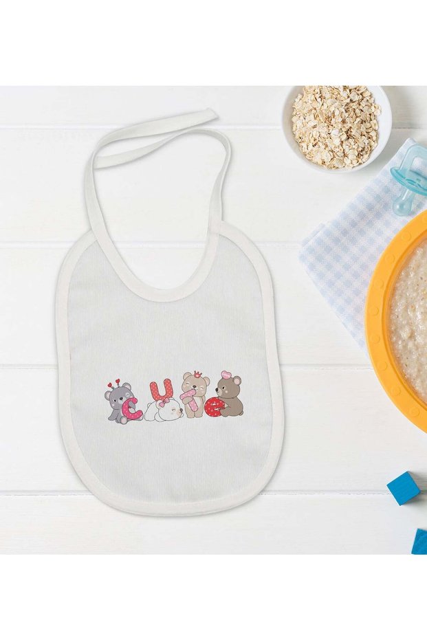 BK Kids White Baby Bib with Cute Design - 2 en124762