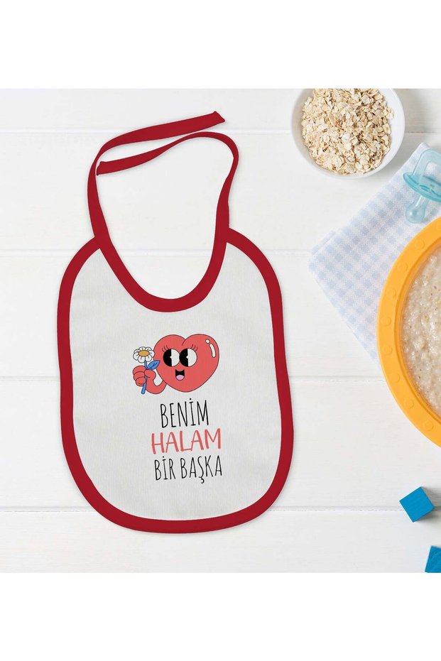 BK Kids "My Aunt Is One of a Kind" Red Baby Bib—1