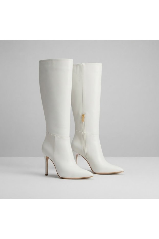 (Modal Moda) Women's Zipper Boots, WHITE