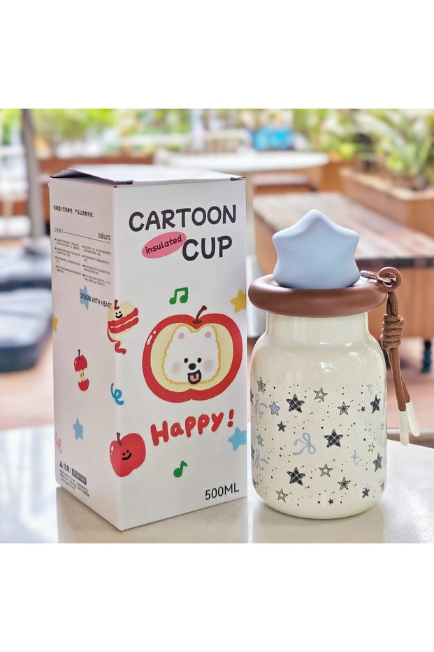 Star Lid Insulated Straw Cup Handle Student Portable Bottle