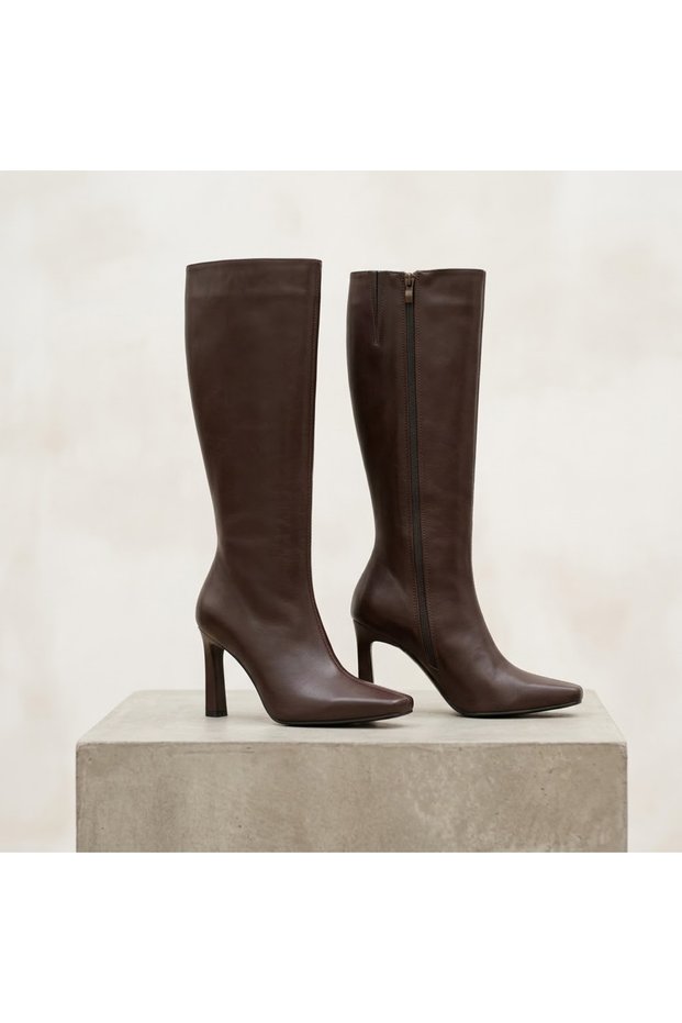 (Inna) (Width: 35 cm) Women's Casual Boots, BROWN
