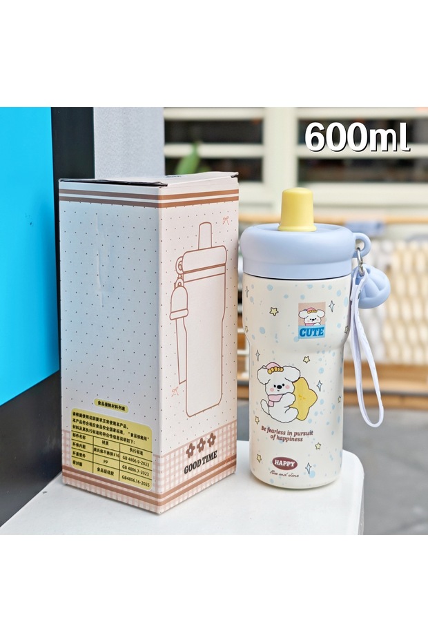 كوب معزول بشفاطة مزدوجة للشرب، كوب سفر محمول للطلاب