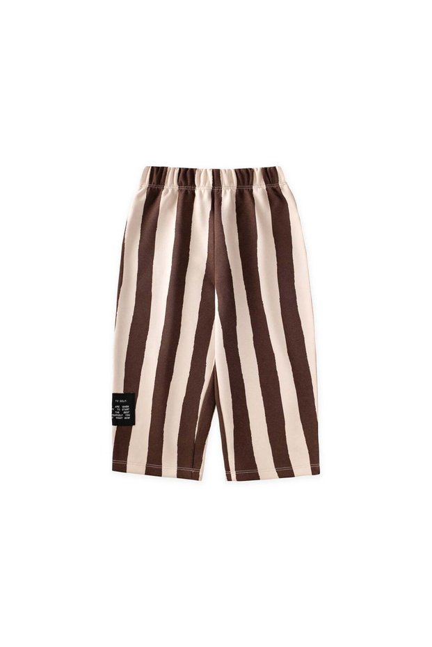 Loose Fit Sweatsuit, Ages 2–8, Beige and Brown Striped