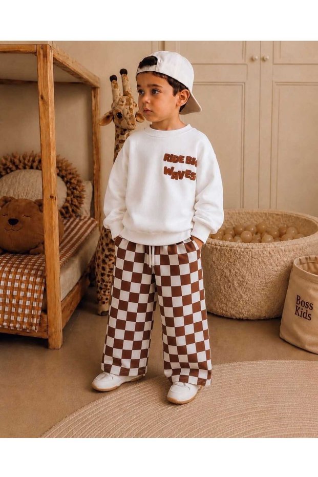 Boy's Checkered Top and Bottom Set