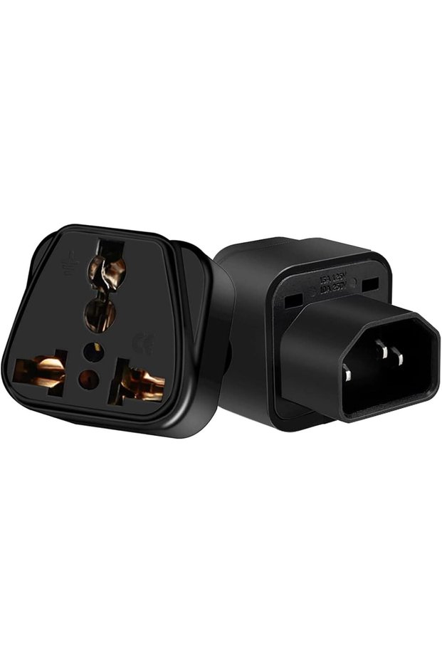 IEC C14 to Socket for EU US UK AU Power Adapter AC Plug(2pcs),use UPS/PDU Server, a Computer Host &